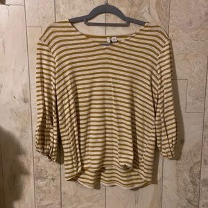 Francesca’s yellow and white striped blouse. Size small.